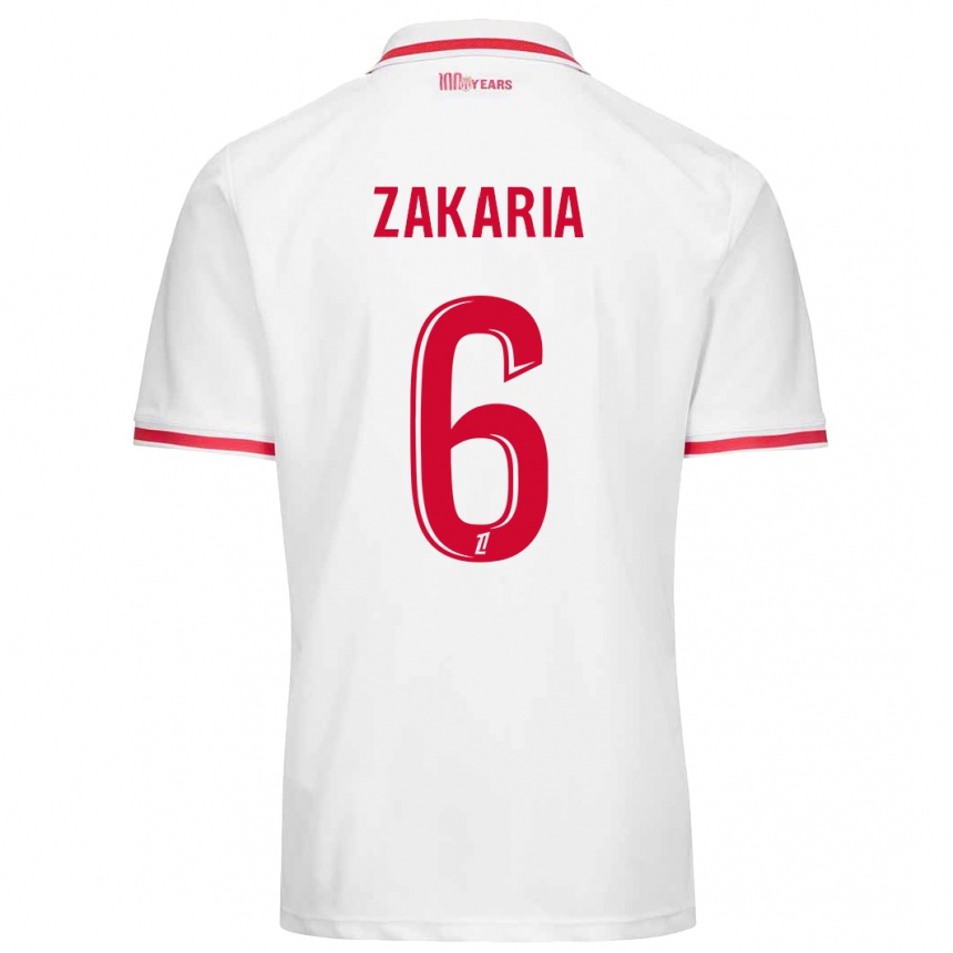 Kids Football Denis Zakaria #6 White Red Home Jersey 2024/25 T-Shirt Canada