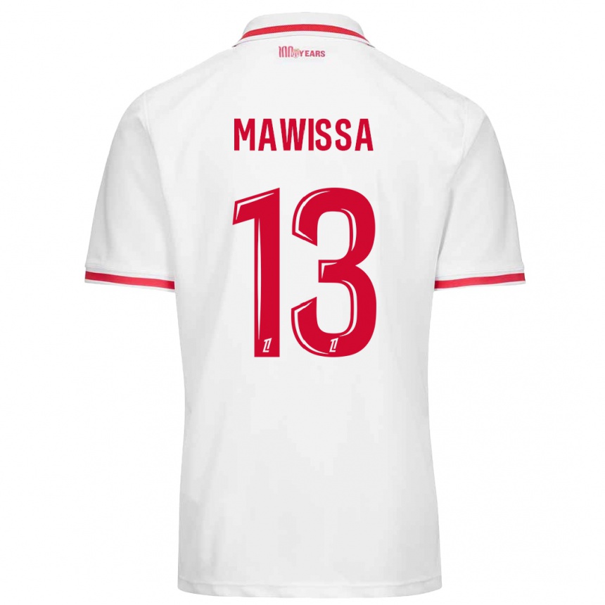 Kids Football Christian Mawissa Elebi #13 White Red Home Jersey 2024/25 T-Shirt Canada