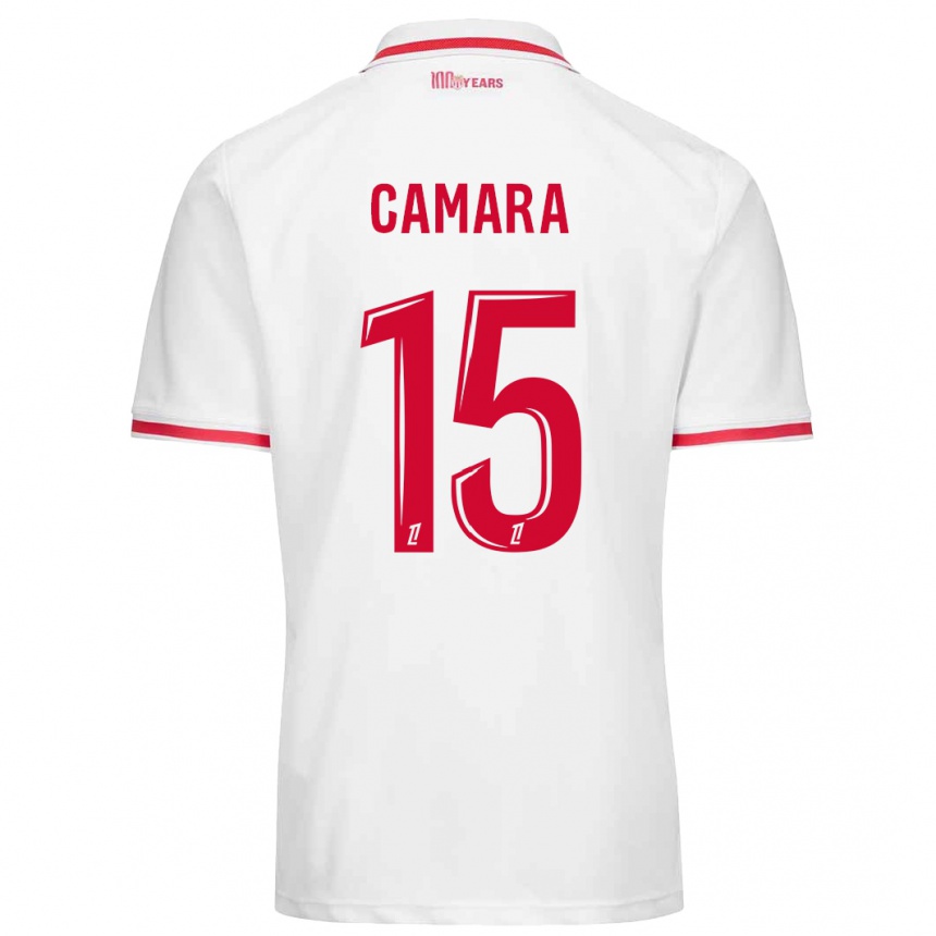 Kids Football Lamine Camara #15 White Red Home Jersey 2024/25 T-Shirt Canada