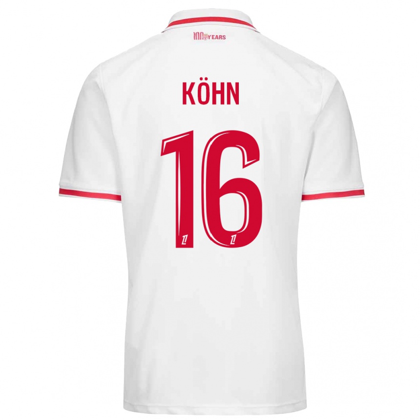 Kids Football Philipp Köhn #16 White Red Home Jersey 2024/25 T-Shirt Canada