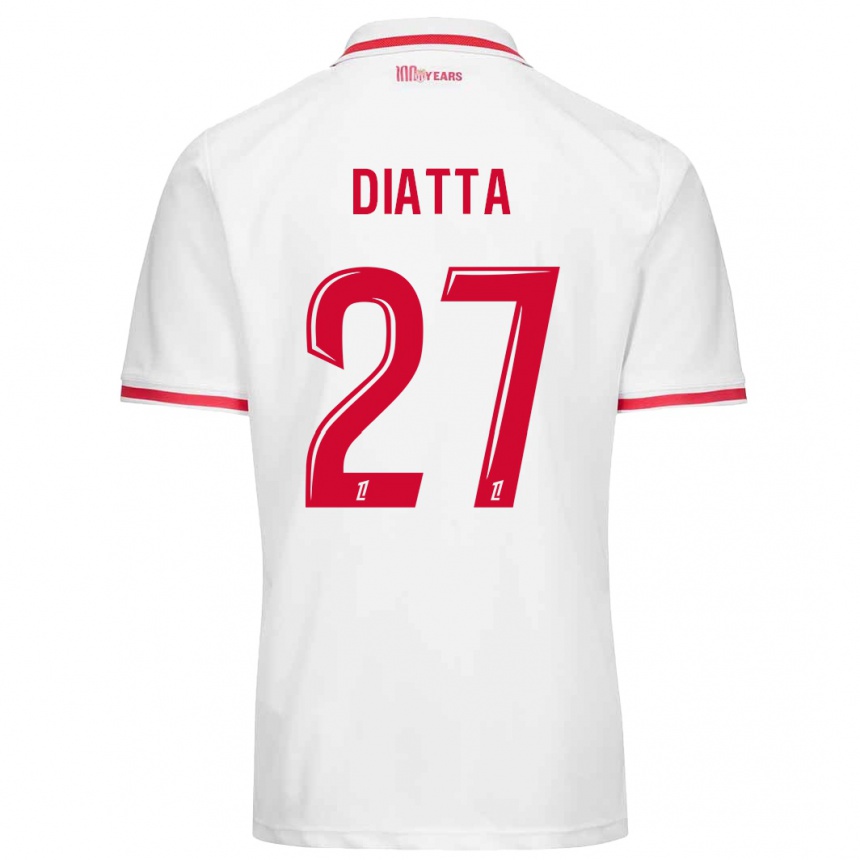 Kids Football Krépin Diatta #27 White Red Home Jersey 2024/25 T-Shirt Canada