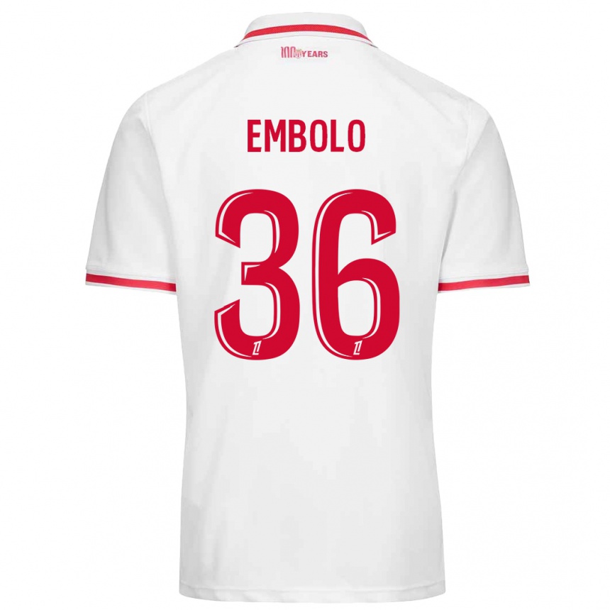 Kids Football Breel Embolo #36 White Red Home Jersey 2024/25 T-Shirt Canada