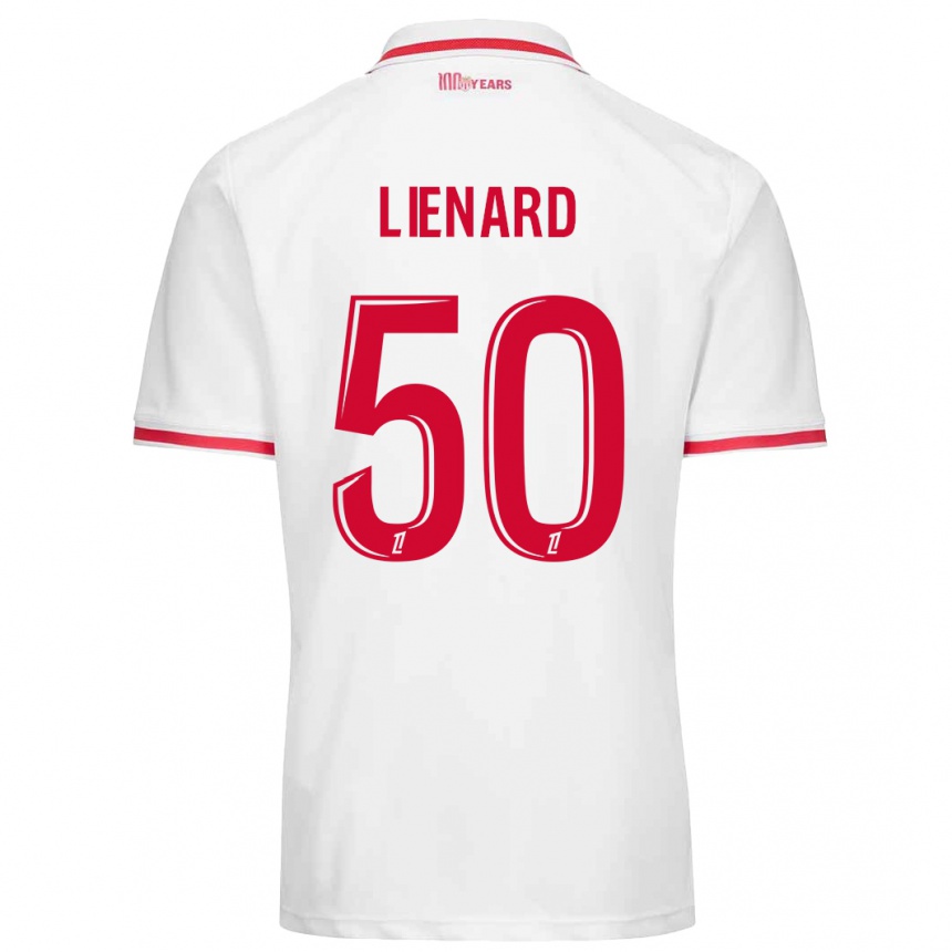 Kids Football Yann Lienard #50 White Red Home Jersey 2024/25 T-Shirt Canada