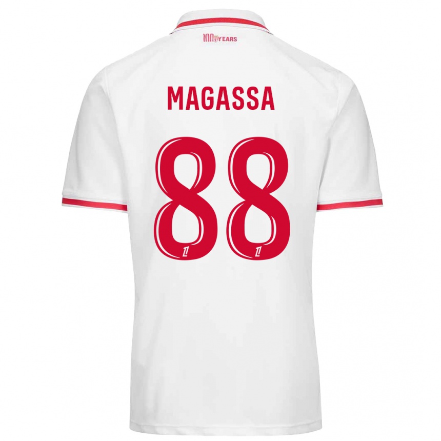 Kids Football Soungoutou Magassa #88 White Red Home Jersey 2024/25 T-Shirt Canada