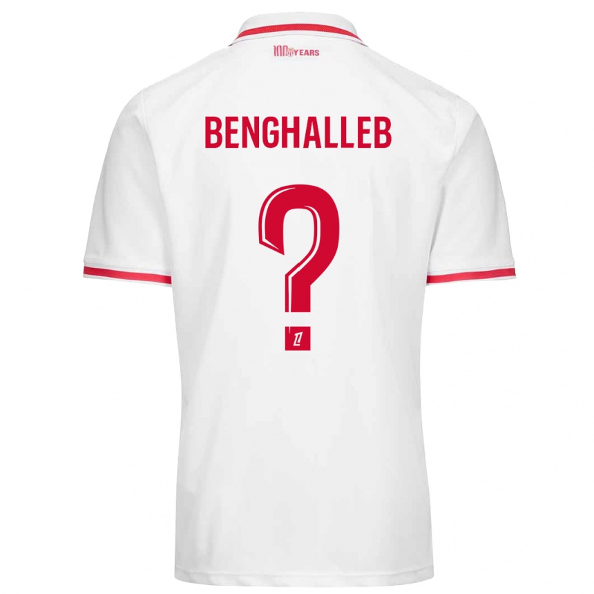 Kids Football Adam Benghalleb #0 White Red Home Jersey 2024/25 T-Shirt Canada