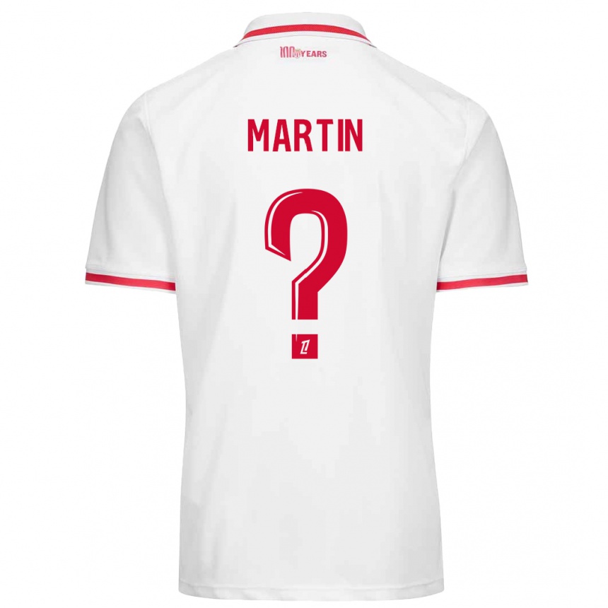 Kids Football Logan Martin #0 White Red Home Jersey 2024/25 T-Shirt Canada