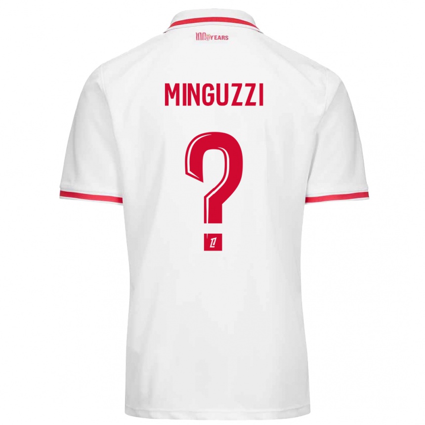 Kids Football Matteo Minguzzi #0 White Red Home Jersey 2024/25 T-Shirt Canada