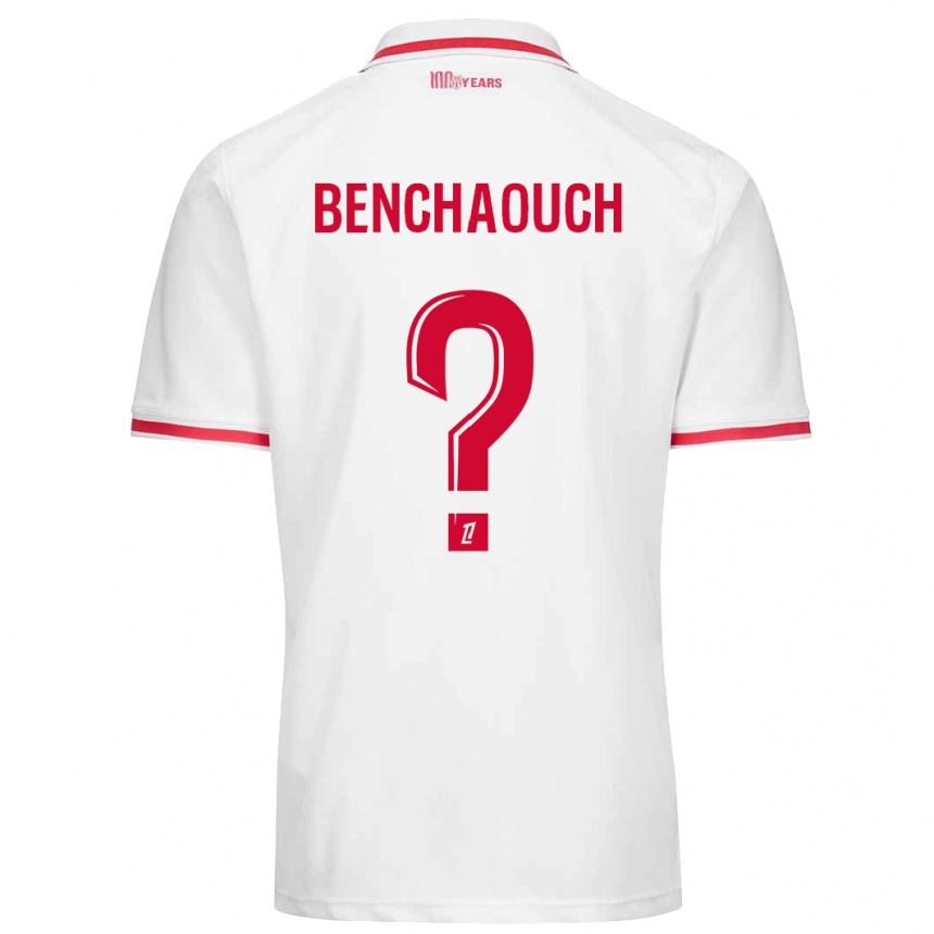 Kids Football Yanis Benchaouch #0 White Red Home Jersey 2024/25 T-Shirt Canada