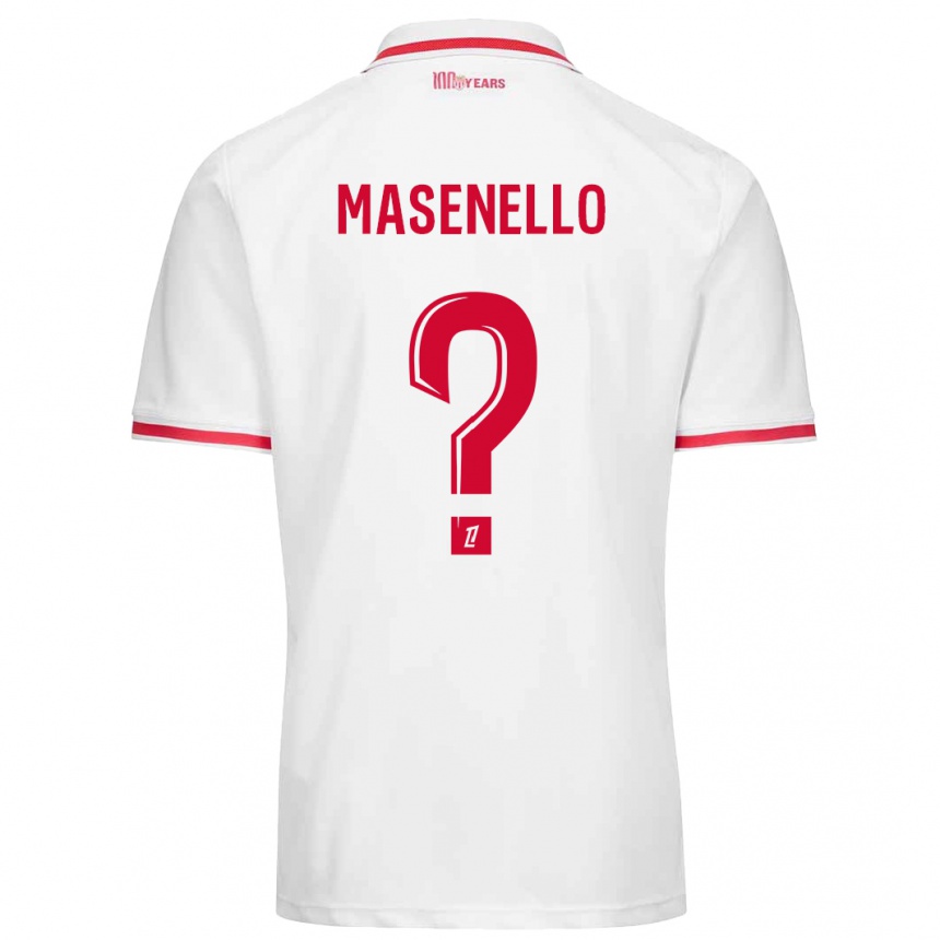 Kids Football Tristan Masenello #0 White Red Home Jersey 2024/25 T-Shirt Canada