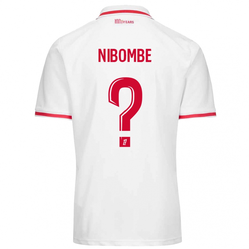 Kids Football Samuel Nibombe #0 White Red Home Jersey 2024/25 T-Shirt Canada