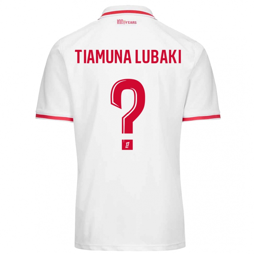 Kids Football Loïc Tiamuna Lubaki #0 White Red Home Jersey 2024/25 T-Shirt Canada