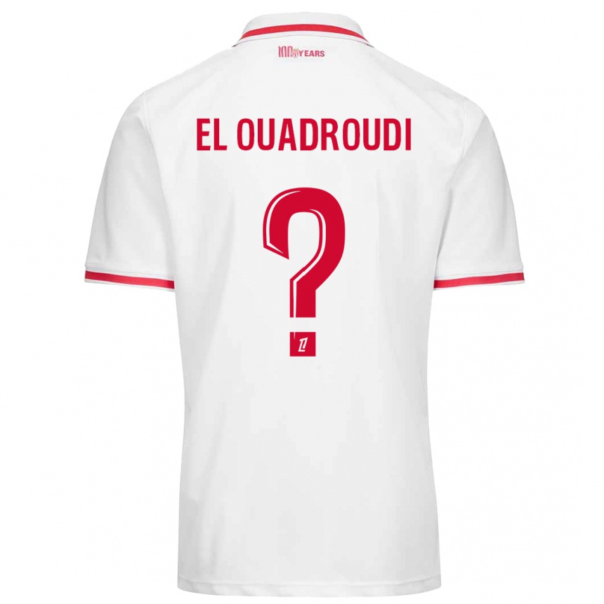 Kids Football Imrane El Ouadroudi #0 White Red Home Jersey 2024/25 T-Shirt Canada