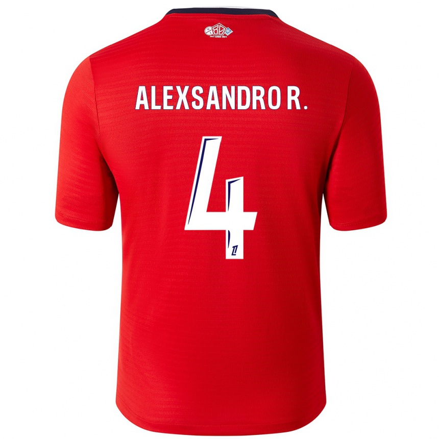 Kids Football Alexsandro #4 Red White Home Jersey 2024/25 T-Shirt Canada