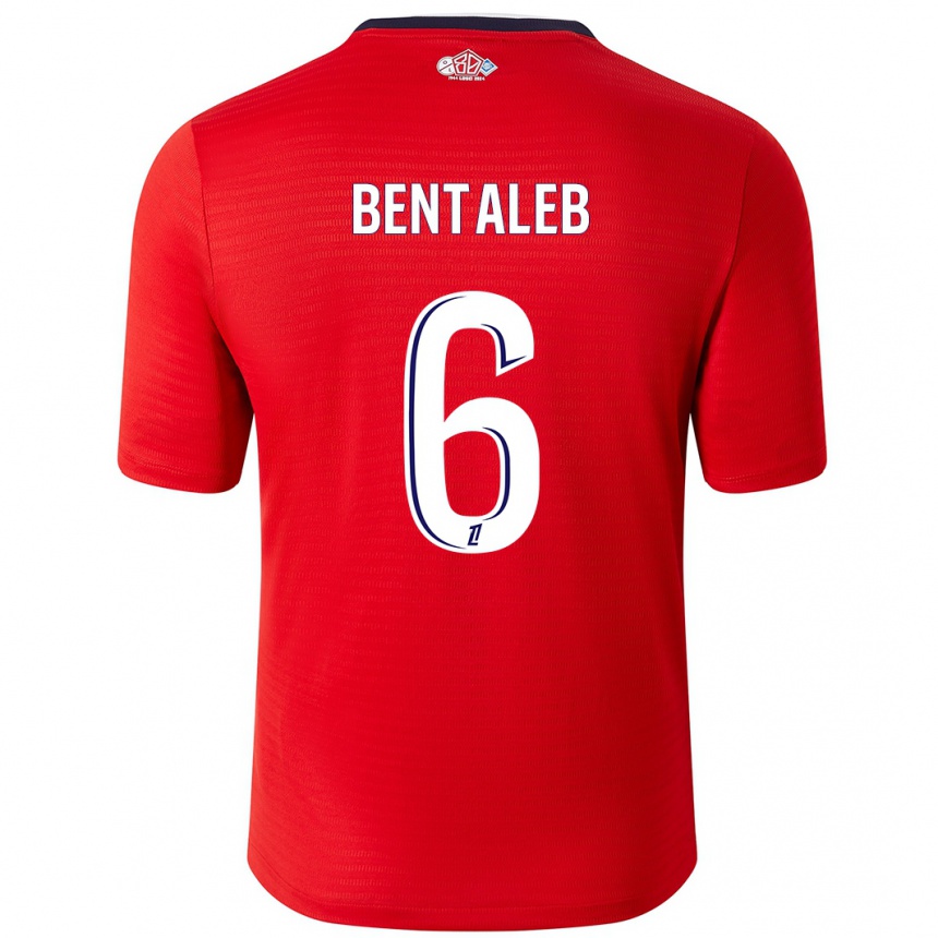 Kids Football Nabil Bentaleb #6 Red White Home Jersey 2024/25 T-Shirt Canada