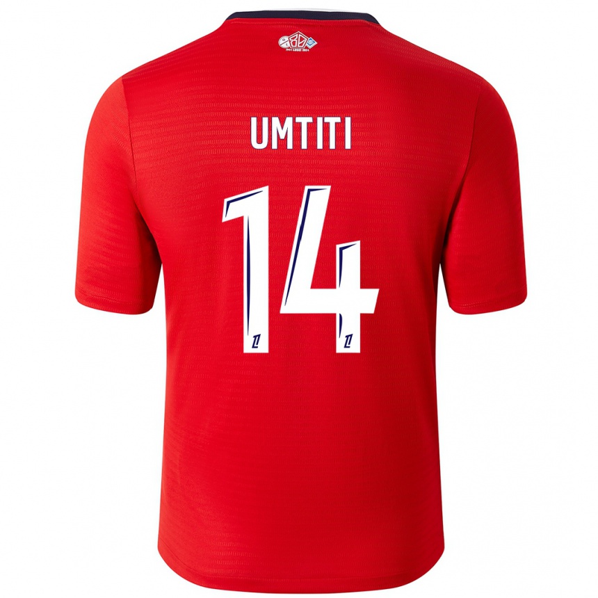 Enfant Football Maillot Samuel Umtiti #14 Rouge Blanc Tenues Domicile 2024/25 Canada