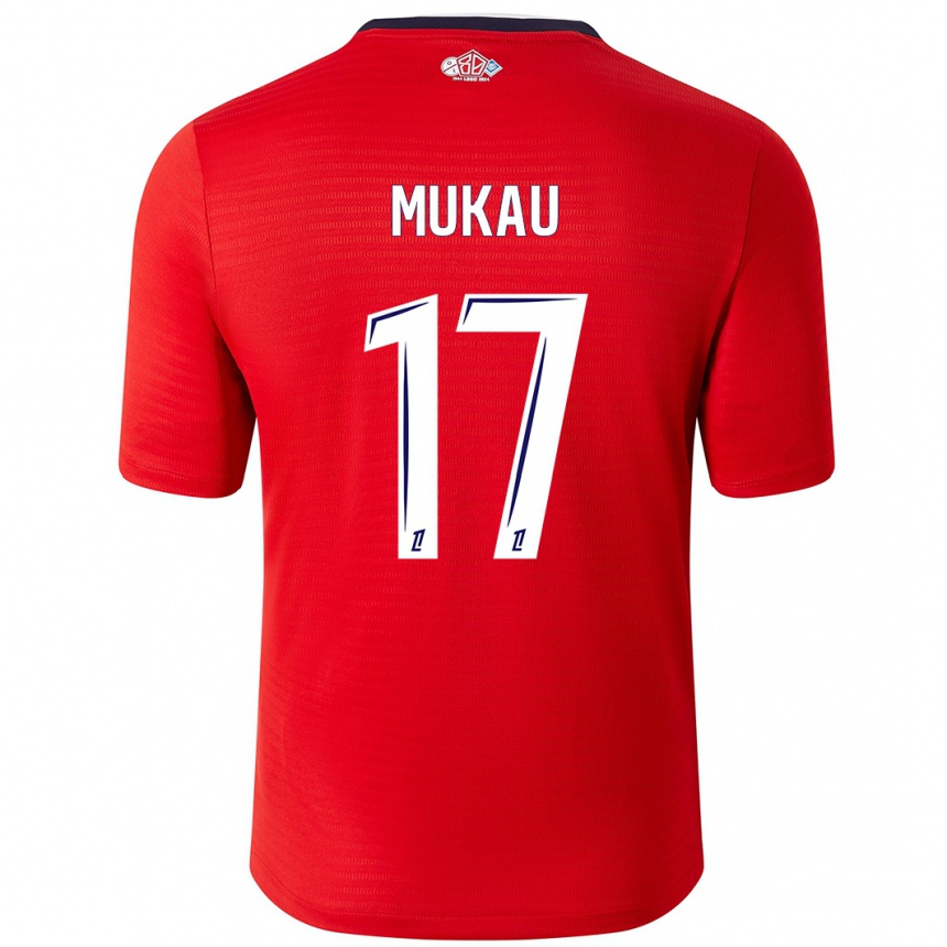 Kids Football Ngal'ayel Mukau #17 Red White Home Jersey 2024/25 T-Shirt Canada