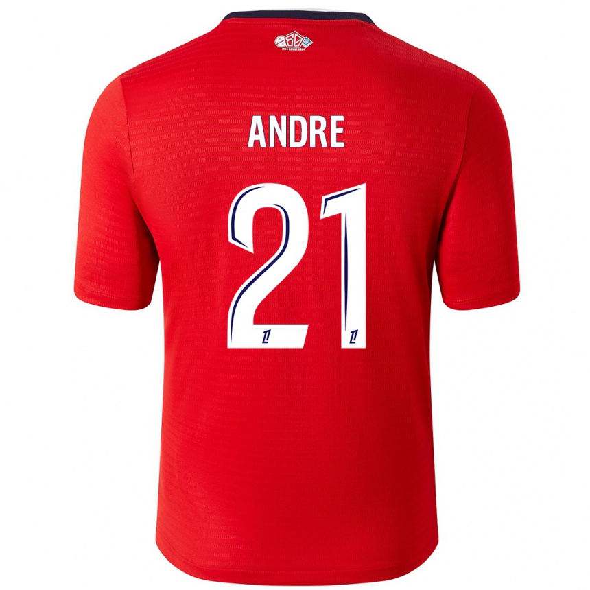 Kids Football Benjamin André #21 Red White Home Jersey 2024/25 T-Shirt Canada