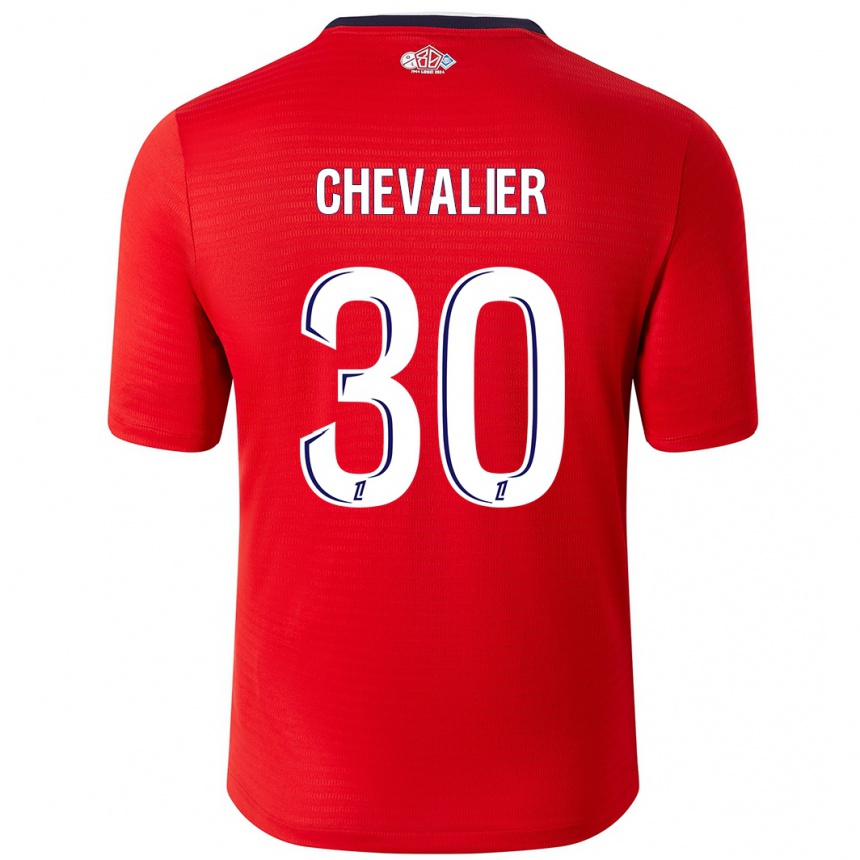 Enfant Football Maillot Lucas Chevalier #30 Rouge Blanc Tenues Domicile 2024/25 Canada