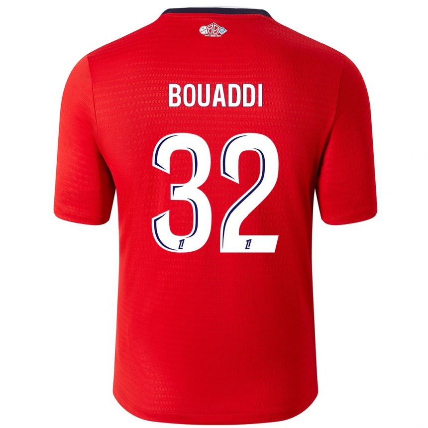 Kids Football Ayyoub Bouaddi #32 Red White Home Jersey 2024/25 T-Shirt Canada