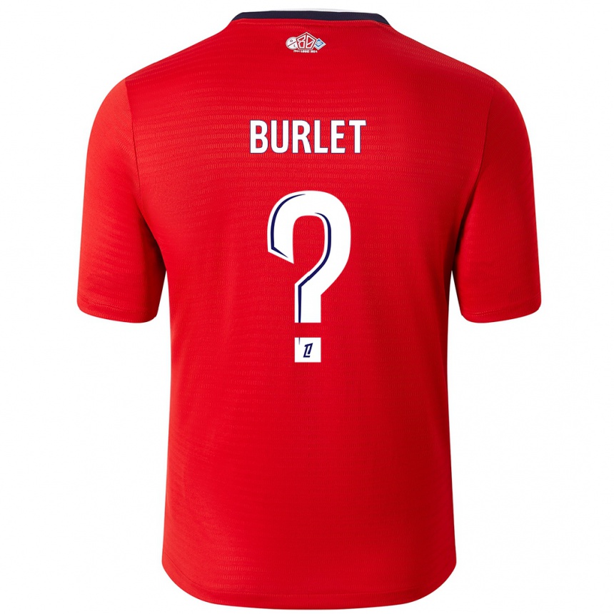 Kids Football Vincent Burlet #0 Red White Home Jersey 2024/25 T-Shirt Canada