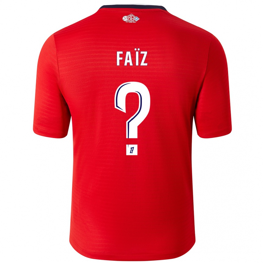 Kids Football Adame Faïz #0 Red White Home Jersey 2024/25 T-Shirt Canada