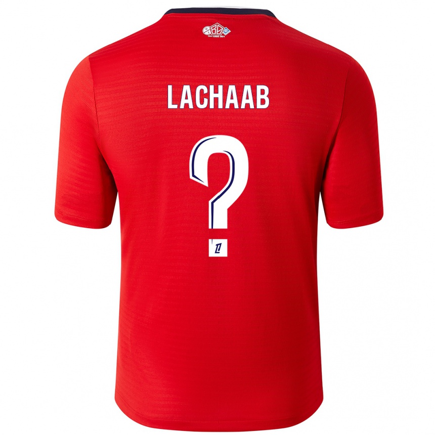 Kids Football Younes Lachaab #0 Red White Home Jersey 2024/25 T-Shirt Canada