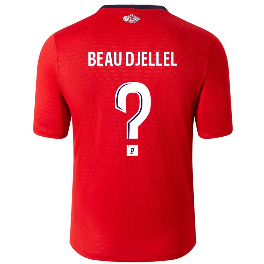 Kids Football Yanis Beau Djellel #0 Red White Home Jersey 2024/25 T-Shirt Canada