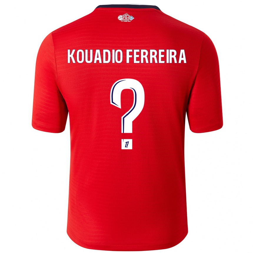 Kids Football Wilfrid Kouadio Ferreira #0 Red White Home Jersey 2024/25 T-Shirt Canada