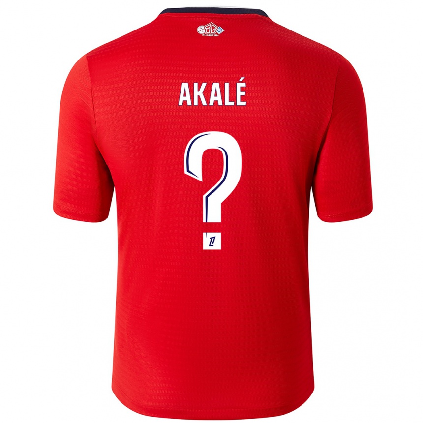 Kids Football Ruben Akalé #0 Red White Home Jersey 2024/25 T-Shirt Canada