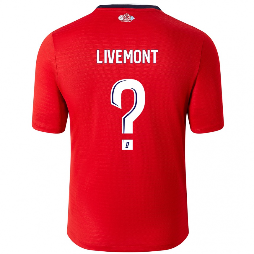 Kids Football Antoine Livemont #0 Red White Home Jersey 2024/25 T-Shirt Canada