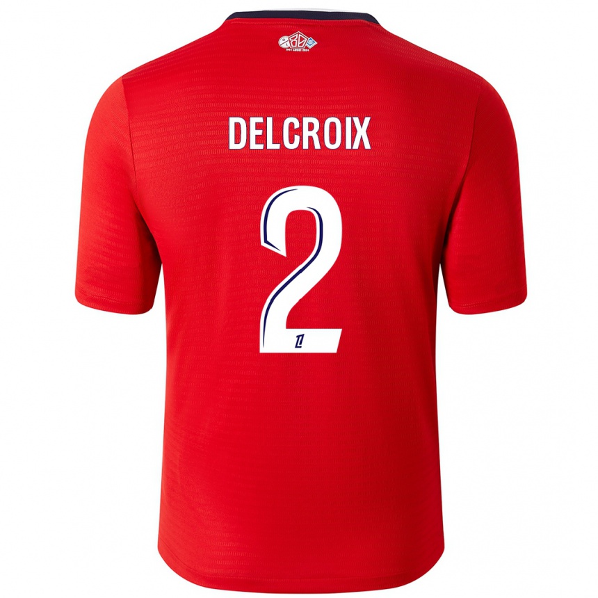 Enfant Football Maillot Céleste Delcroix #2 Rouge Blanc Tenues Domicile 2024/25 Canada