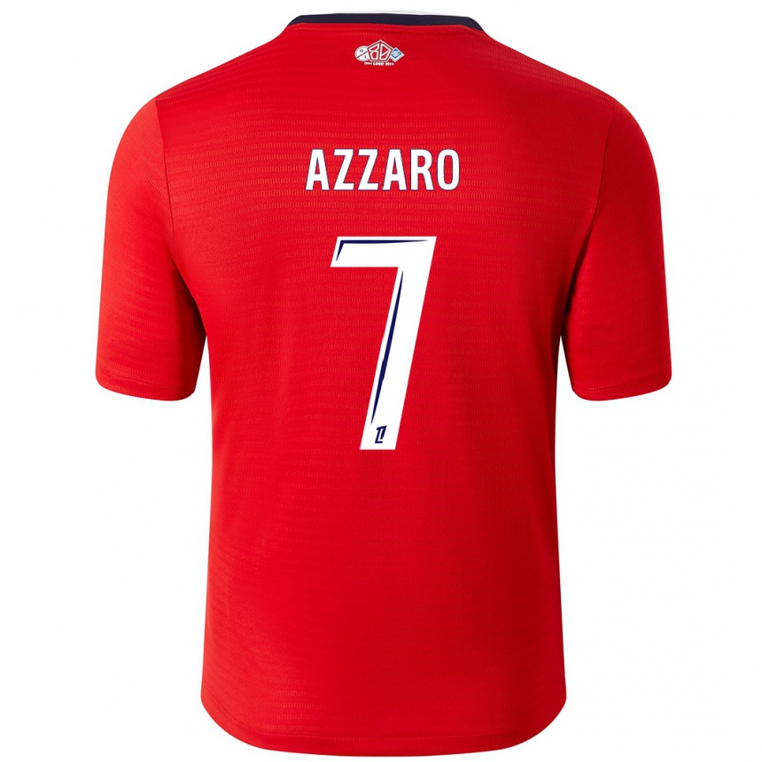 Kids Football Lorena Azzaro #7 Red White Home Jersey 2024/25 T-Shirt Canada