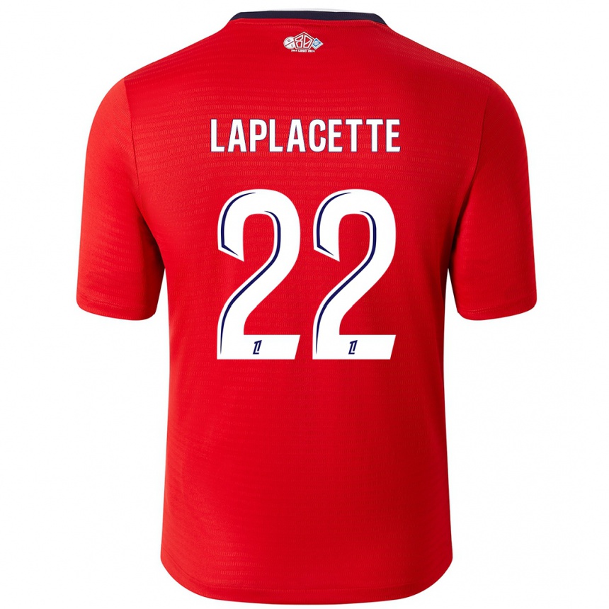 Enfant Football Maillot Tess Laplacette #22 Rouge Blanc Tenues Domicile 2024/25 Canada