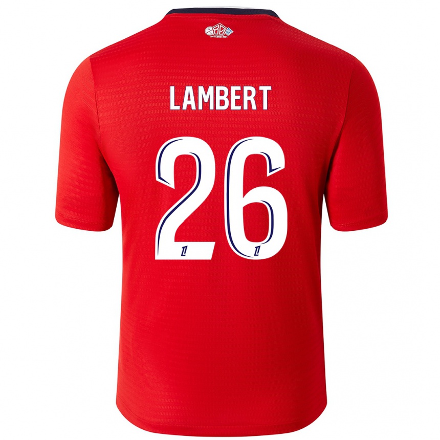 Kids Football Anaïs Lambert #26 Red White Home Jersey 2024/25 T-Shirt Canada