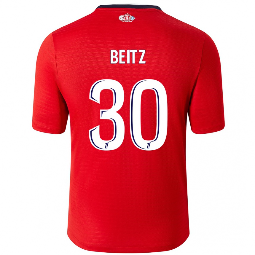 Kids Football Taylor Beitz #30 Red White Home Jersey 2024/25 T-Shirt Canada