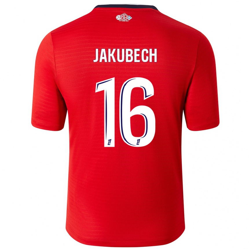 Kids Football Adam Jakubech #16 Red White Home Jersey 2024/25 T-Shirt Canada