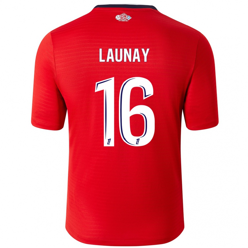 Kids Football Elisa Launay #16 Red White Home Jersey 2024/25 T-Shirt Canada