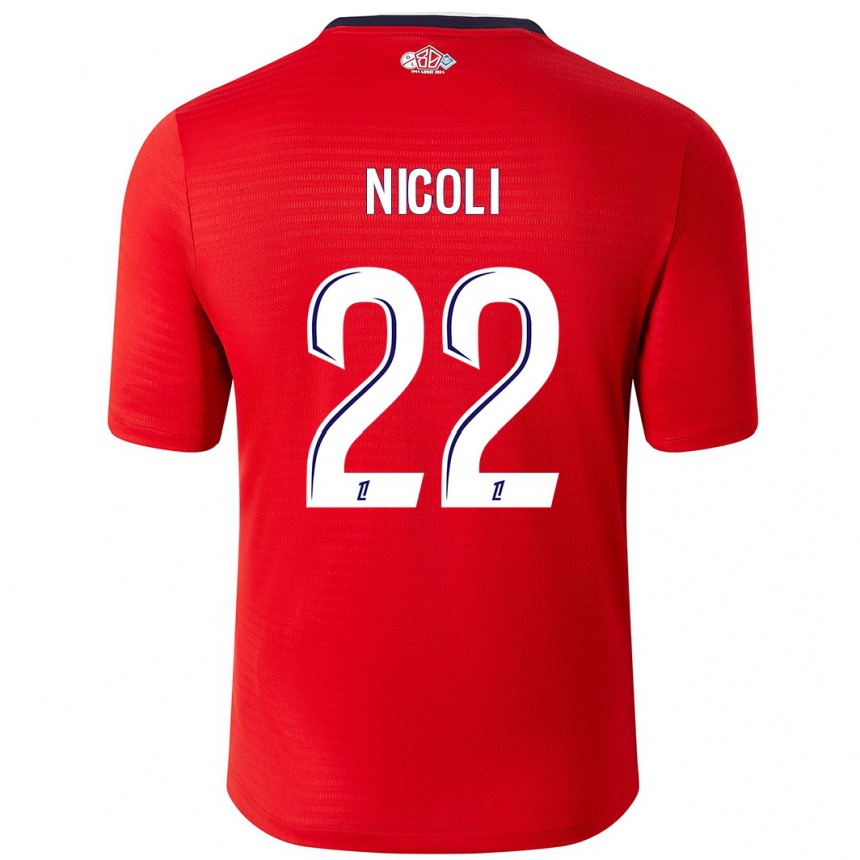 Enfant Football Maillot Morgane Nicoli #22 Rouge Blanc Tenues Domicile 2024/25 Canada