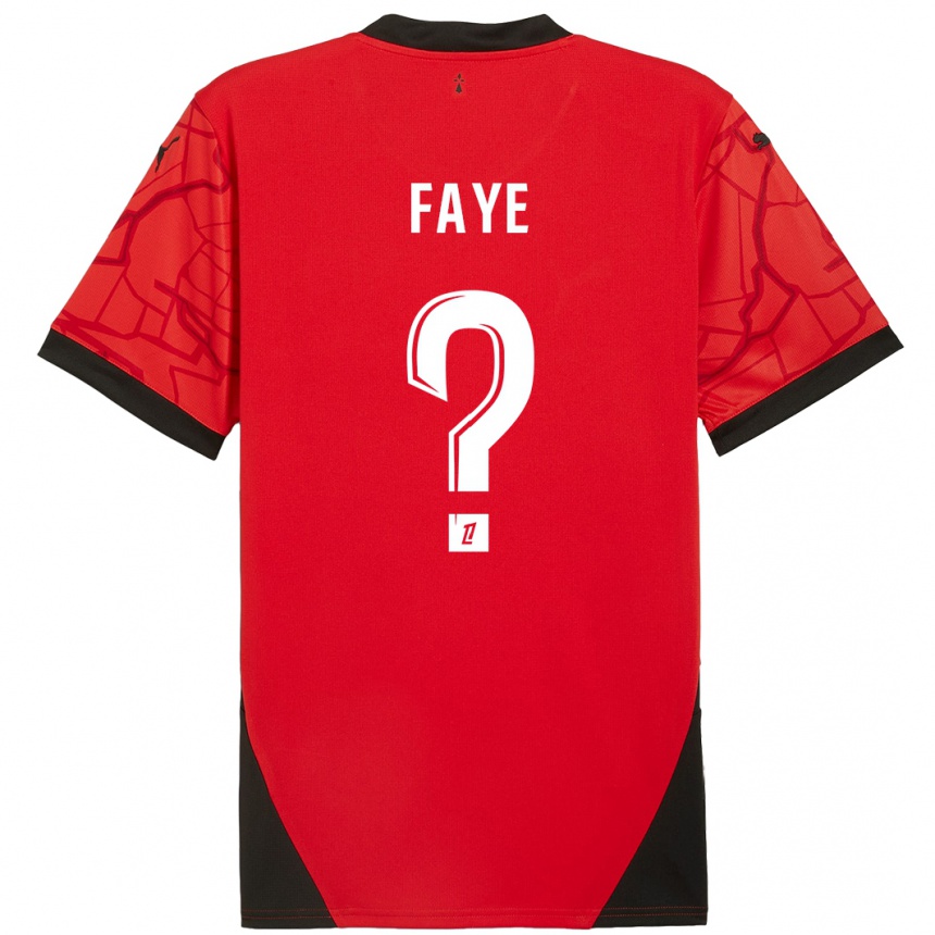 Enfant Football Maillot Mikayil Faye #0 Rouge Noir Tenues Domicile 2024/25 Canada