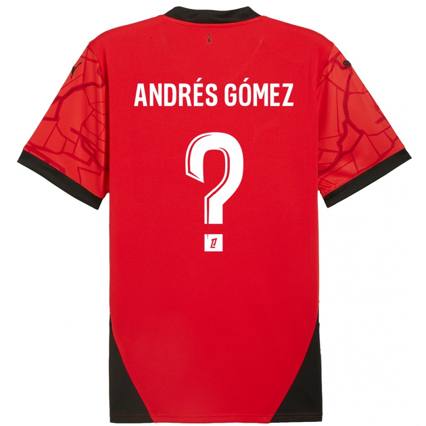 Enfant Football Maillot Carlos Andrés Gómez #0 Rouge Noir Tenues Domicile 2024/25 Canada