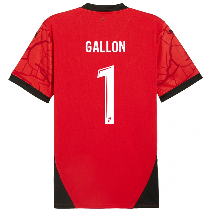 Enfant Football Maillot Gauthier Gallon #1 Rouge Noir Tenues Domicile 2024/25 Canada