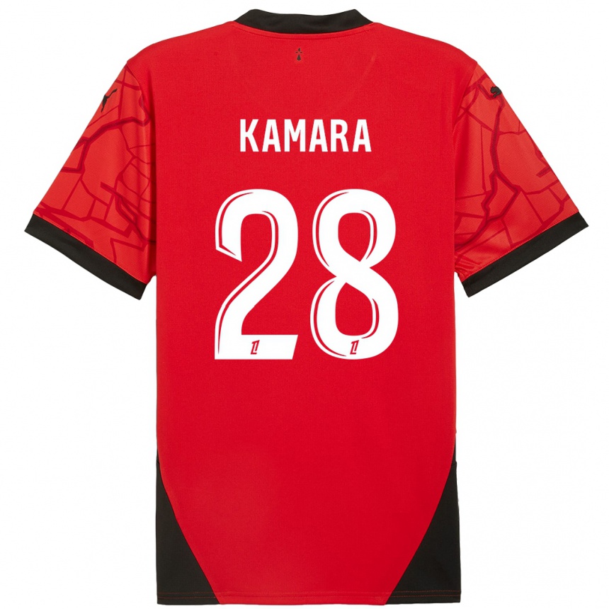 Enfant Football Maillot Glen Kamara #28 Rouge Noir Tenues Domicile 2024/25 Canada