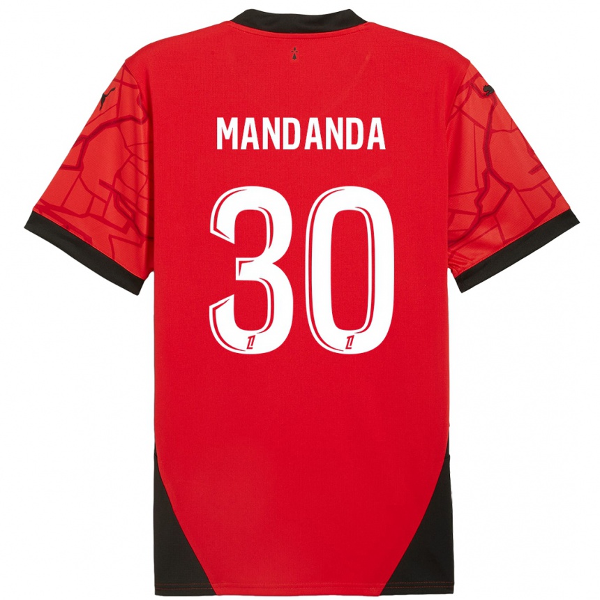 Enfant Football Maillot Steve Mandanda #30 Rouge Noir Tenues Domicile 2024/25 Canada