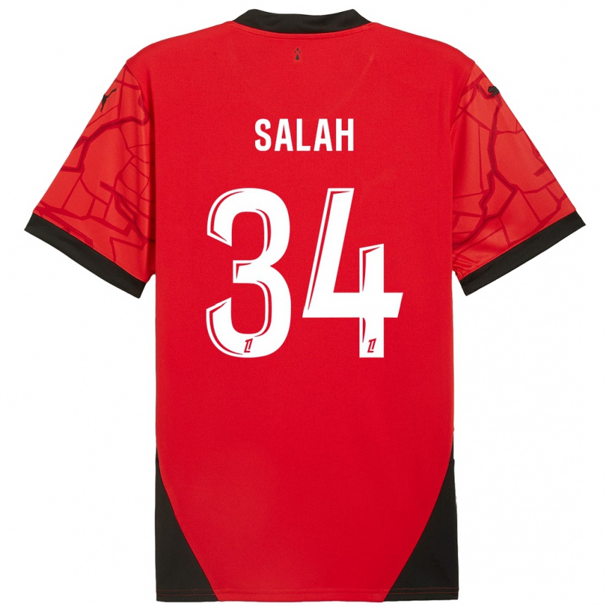 Enfant Football Maillot Ibrahim Salah #34 Rouge Noir Tenues Domicile 2024/25 Canada