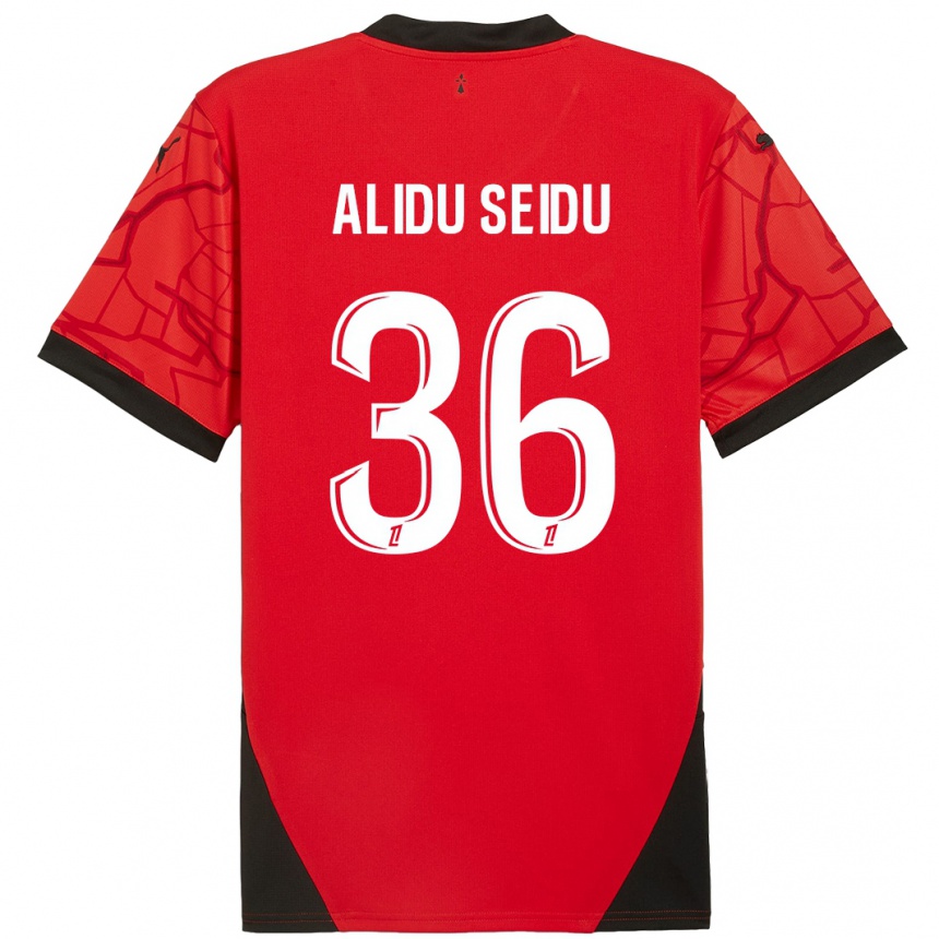 Enfant Football Maillot Alidu Seidu #36 Rouge Noir Tenues Domicile 2024/25 Canada