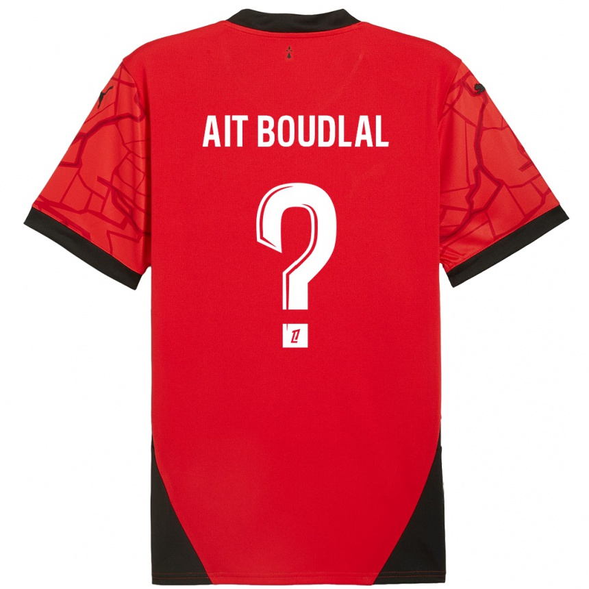 Kids Football Abdelhamid Ait Boudlal #0 Red Black Home Jersey 2024/25 T-Shirt Canada