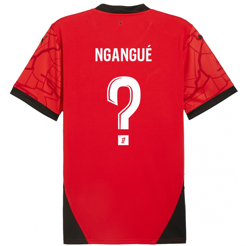 Enfant Football Maillot Maurice Ngangué #0 Rouge Noir Tenues Domicile 2024/25 Canada