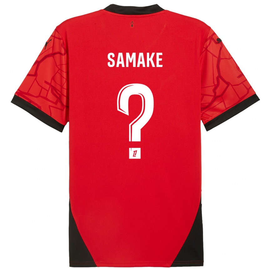 Enfant Football Maillot Wilson Samaké #0 Rouge Noir Tenues Domicile 2024/25 Canada