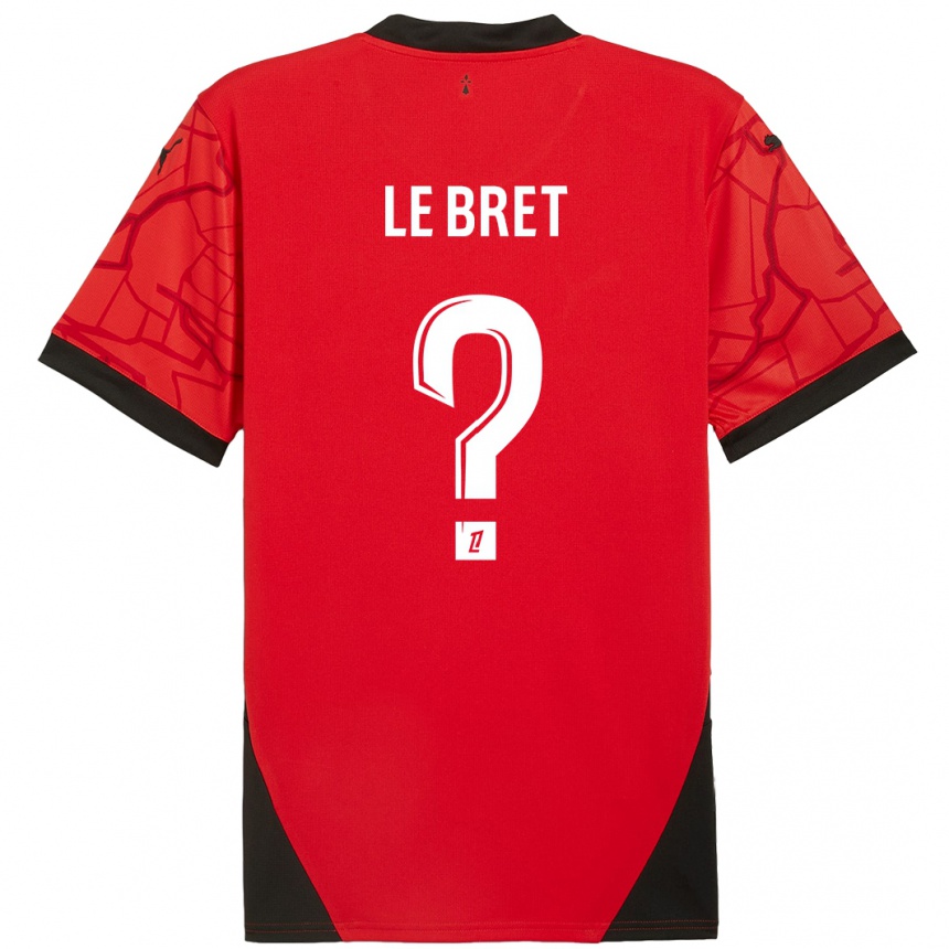 Kids Football Noah Le Bret #0 Red Black Home Jersey 2024/25 T-Shirt Canada