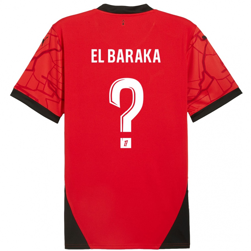 Enfant Football Maillot Jibril El Baraka #0 Rouge Noir Tenues Domicile 2024/25 Canada